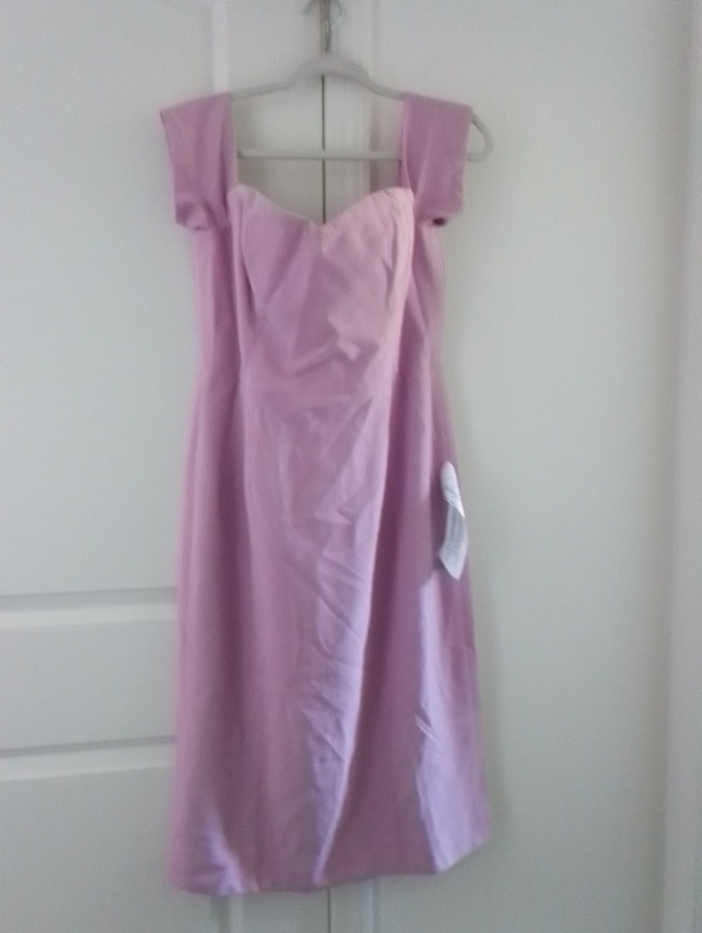 Dress the Population Lilac Off-Shoulder Midi Dress